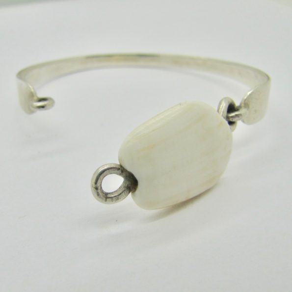 rbacelet coquillage fossilise mauritanie argent